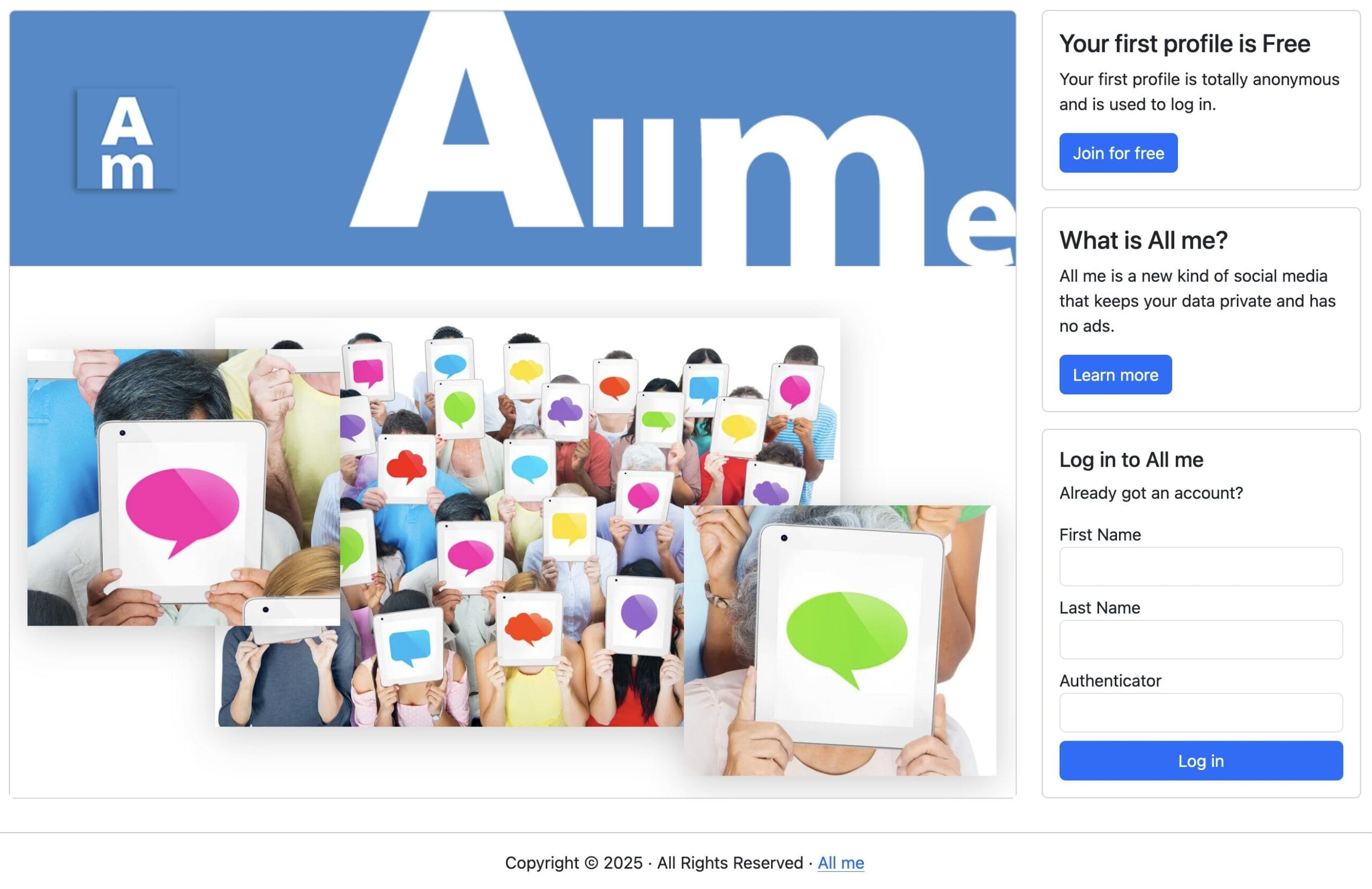 All me ch landing page